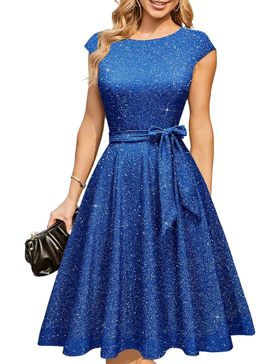 Nora | Sequin Tie Waist Dress