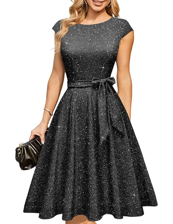 Nora | Sequin Tie Waist Dress