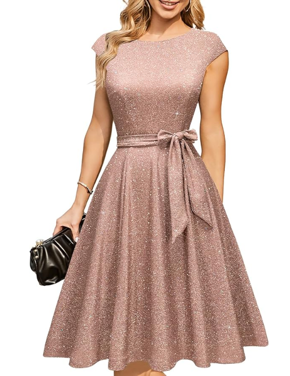 Nora | Sequin Tie Waist Dress