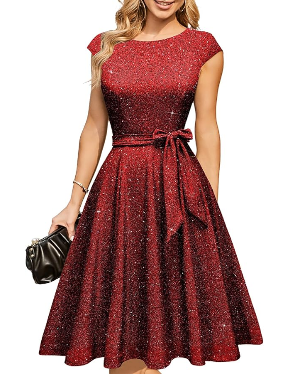 Nora | Sequin Tie Waist Dress