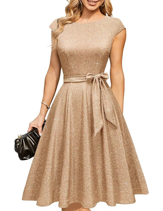 Nora | Sequin Tie Waist Dress