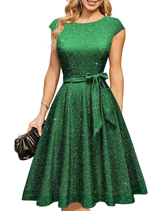 Nora | Sequin Tie Waist Dress