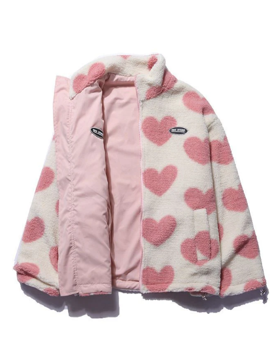 Celeste | Reversible Heart Teddy Jacket