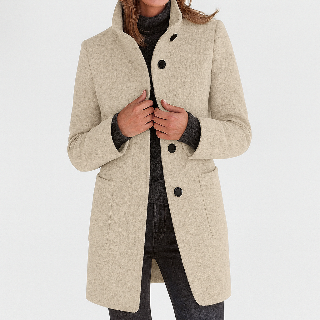 Mae | Ladies Coat with High Collar