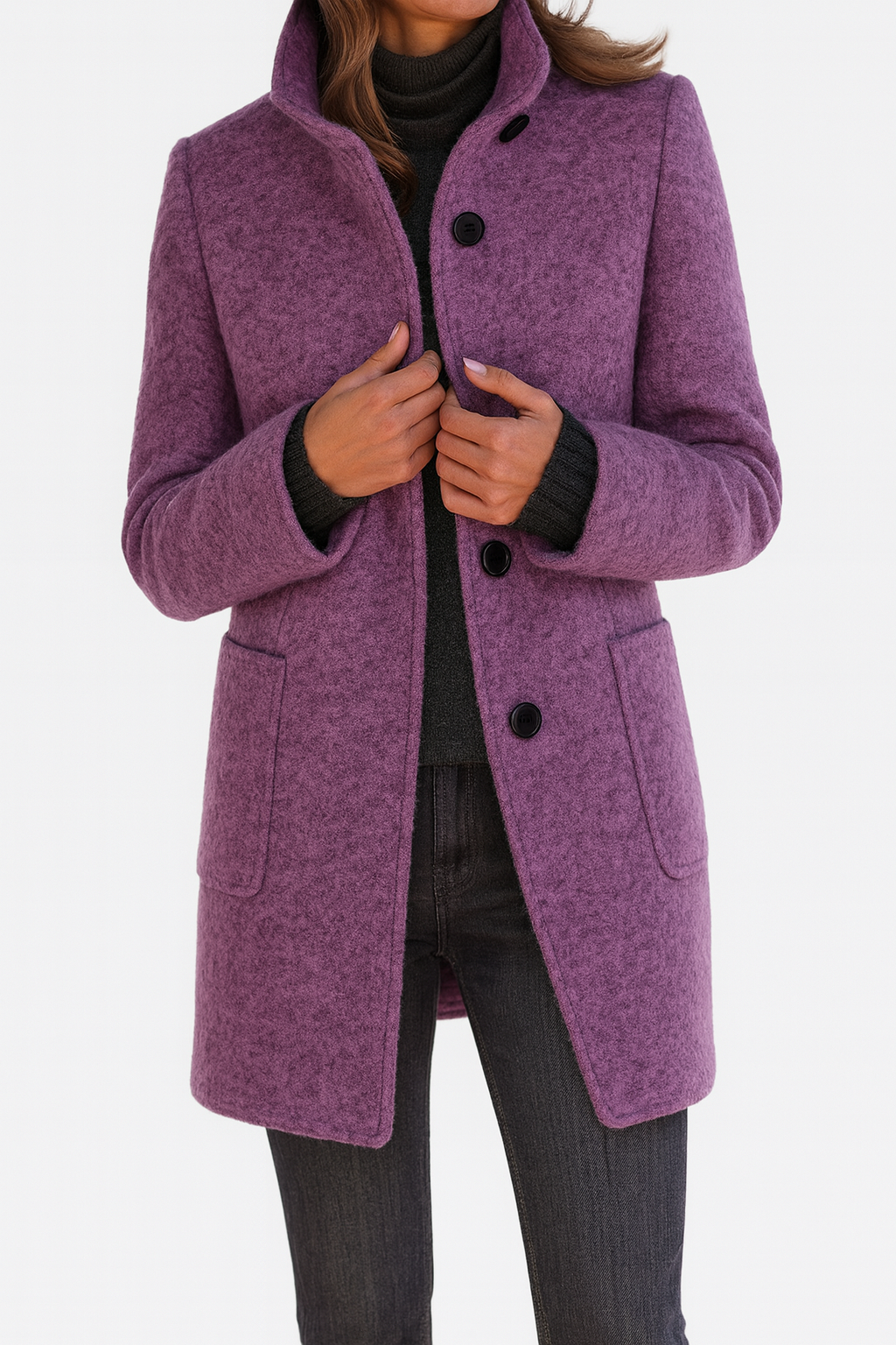 Mae | Ladies Coat with High Collar