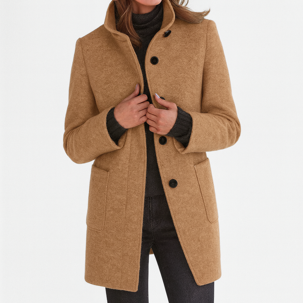 Mae | Ladies Coat with High Collar