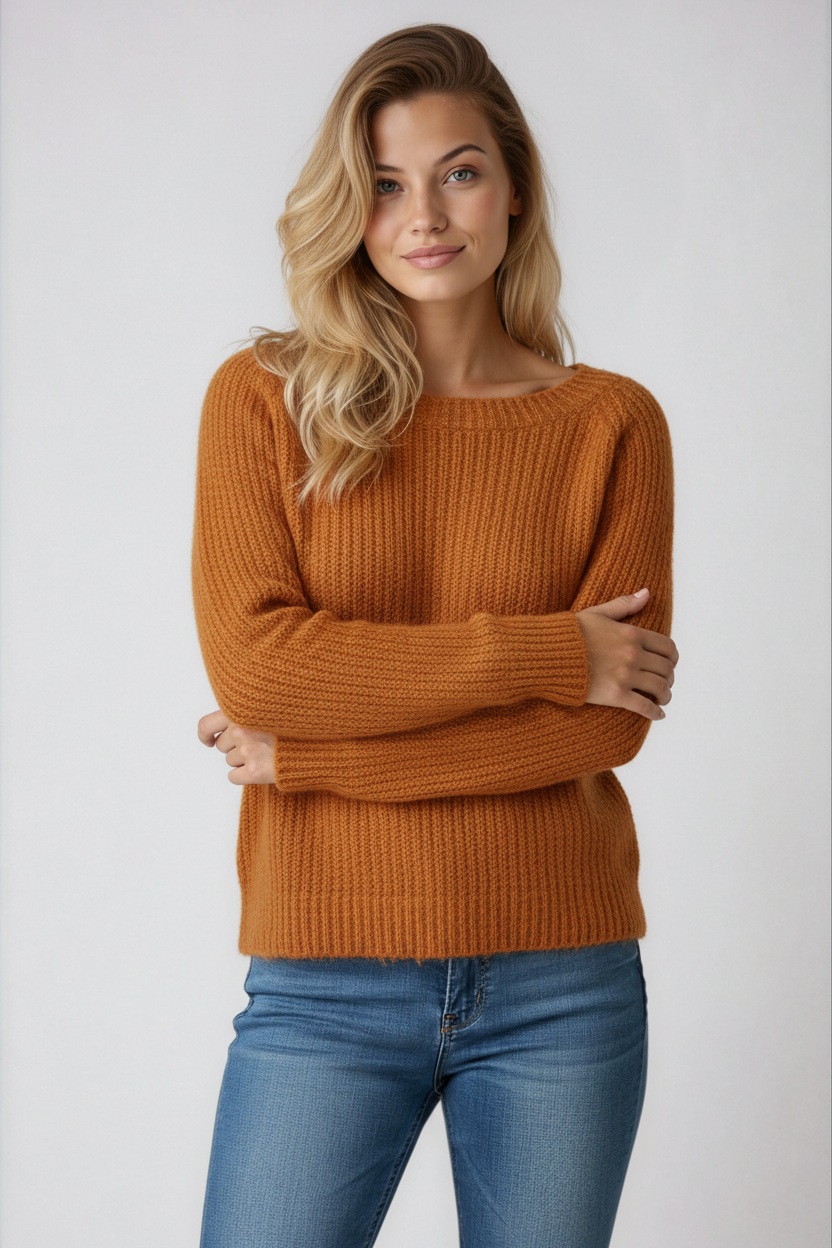 Gina | Sweater with Boat Neckline