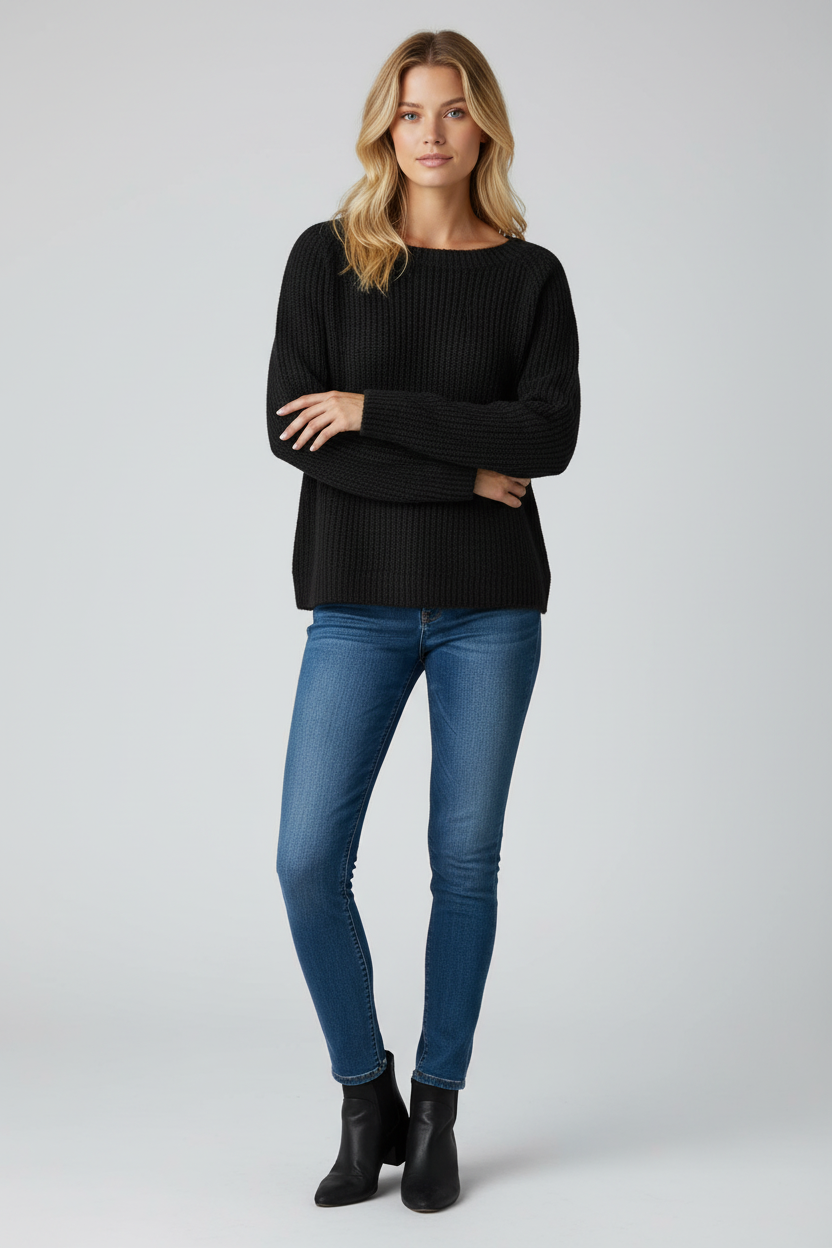 Gina | Sweater with Boat Neckline